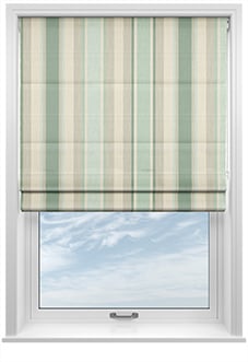 Laura Ashley Awning Stripe, Smoke Green - Twist&Fit Roman Blind